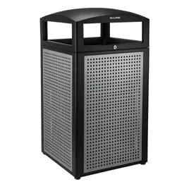Outdoor Trash Receptacle 40 GAL 160 QT Stainless Steel With Dome Lid Stationary Locking Lid Removable Liner 1/Each