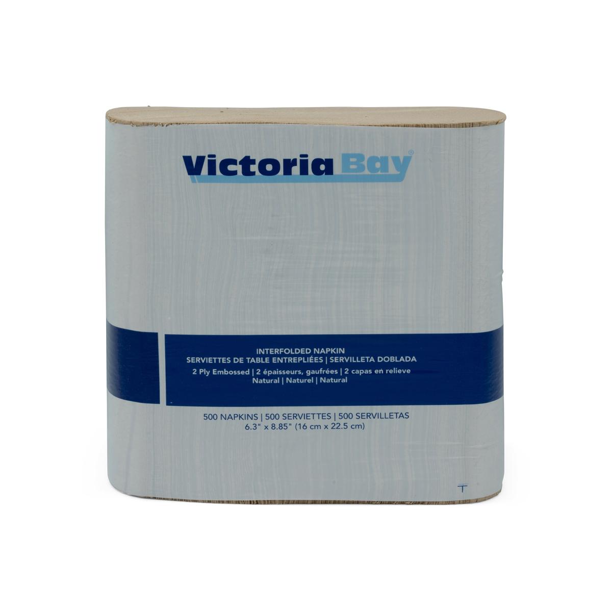 Victoria Bay Dispenser Napkins 6.5X8 IN Kraft 2PLY Interfold 500 Count/Pack 12 Packs/Case 6000 Count/Case