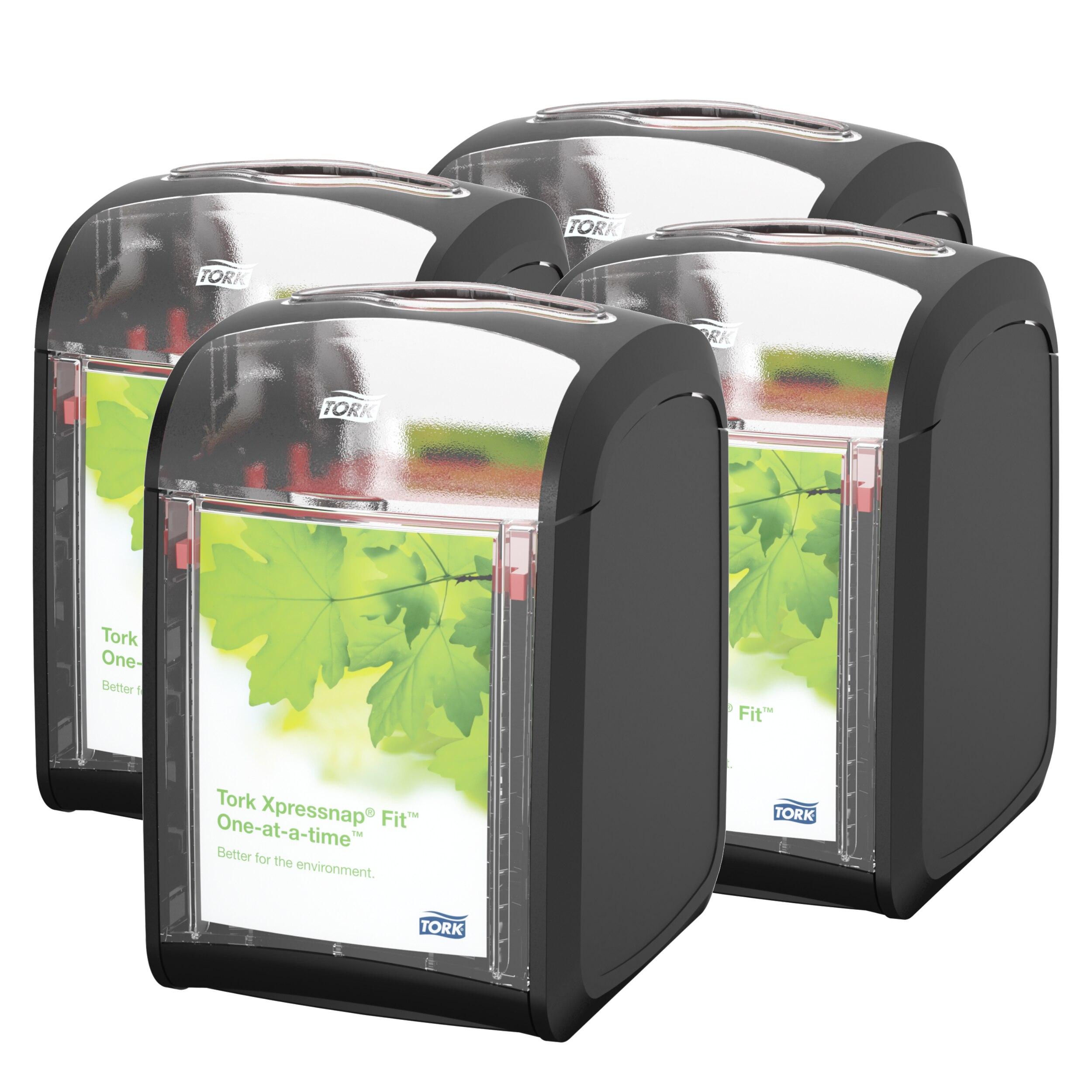 Tork Xpressnap® Napkin Dispenser 6.8X4.6X5.5 IN Black Plastic Tabletop 1 Count/Pack 4 Packs/Case 4 Count/Case