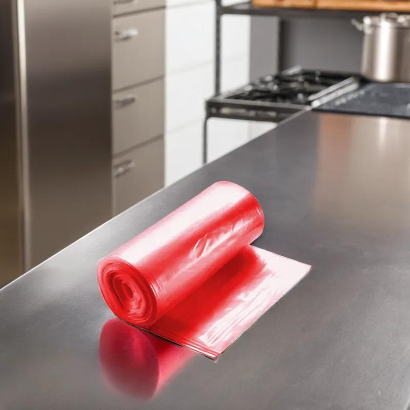 Victoria Bay Can Liner 24X31 IN Red Plastic 10MIC Roll 500/Case