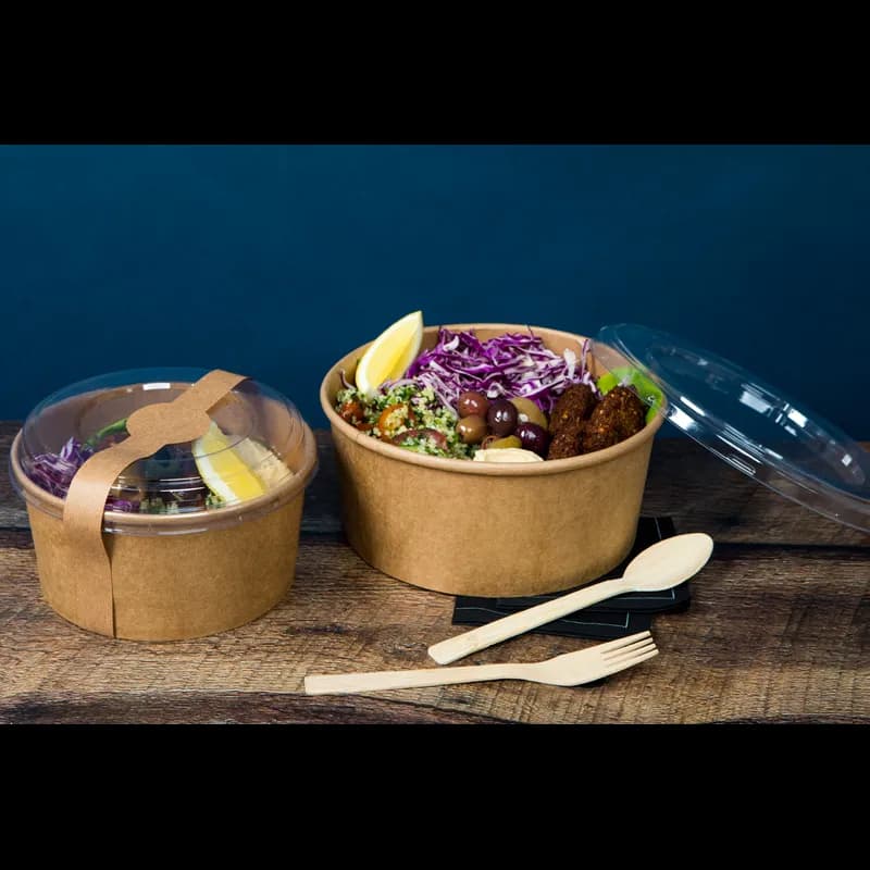 Salad Bucket & Tub 53 OZ Paper Kraft Round Grease Resistant 45 Count/Pack 8 Packs/Case 360 Count/Case