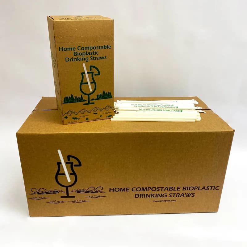 Giant Straw 0.276X10 IN Nodax PHA® White Wrapped 3000/Case