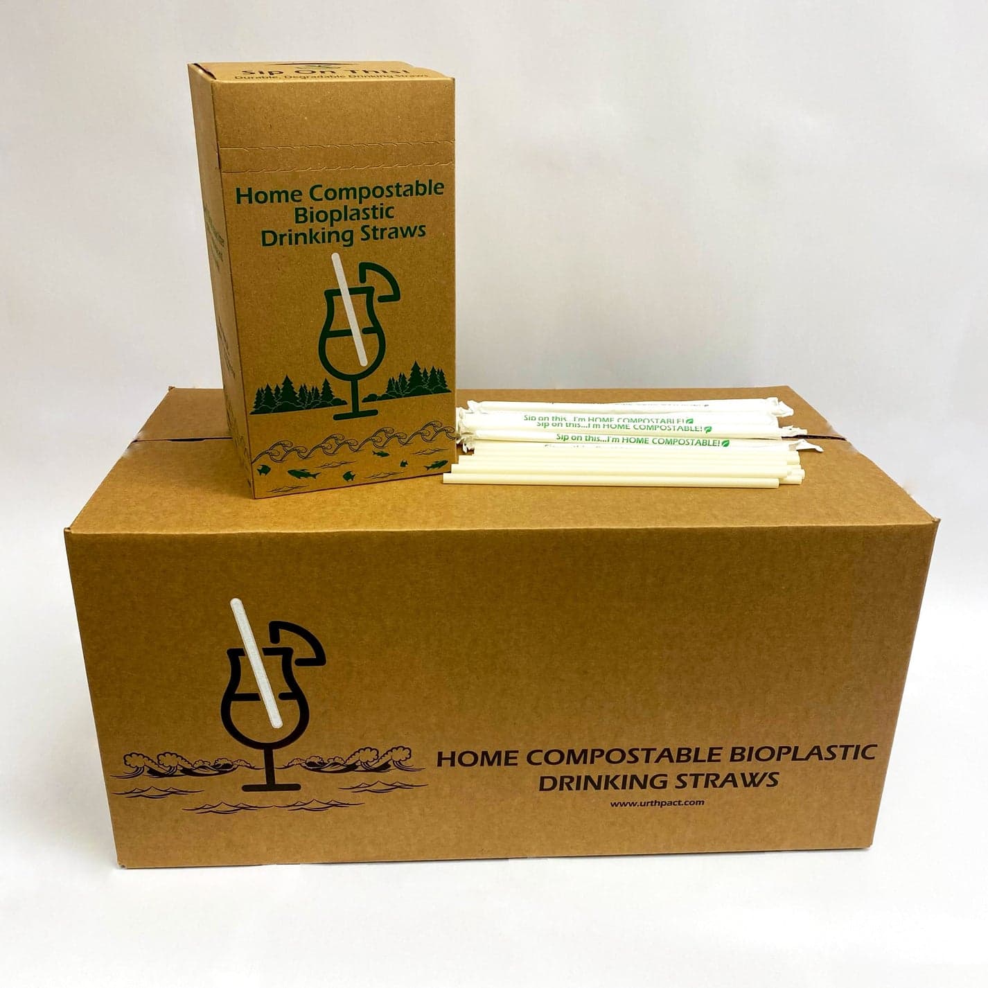 Giant Straw 0.276X10 IN Nodax PHA® White Wrapped 3000/Case