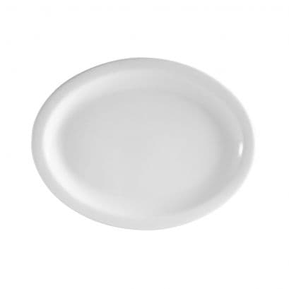 N.R. Platter 13 IN Porcelain Oval Dual Ovenable Dishwasher Safe 12/Case