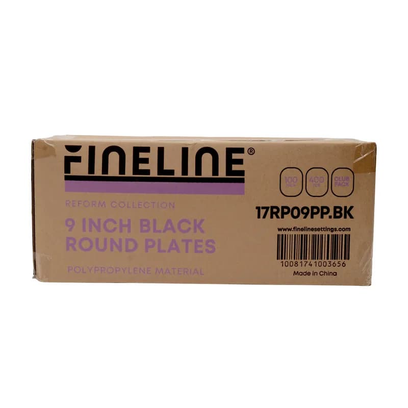 Plate 9 IN PP Black Round 400/Case