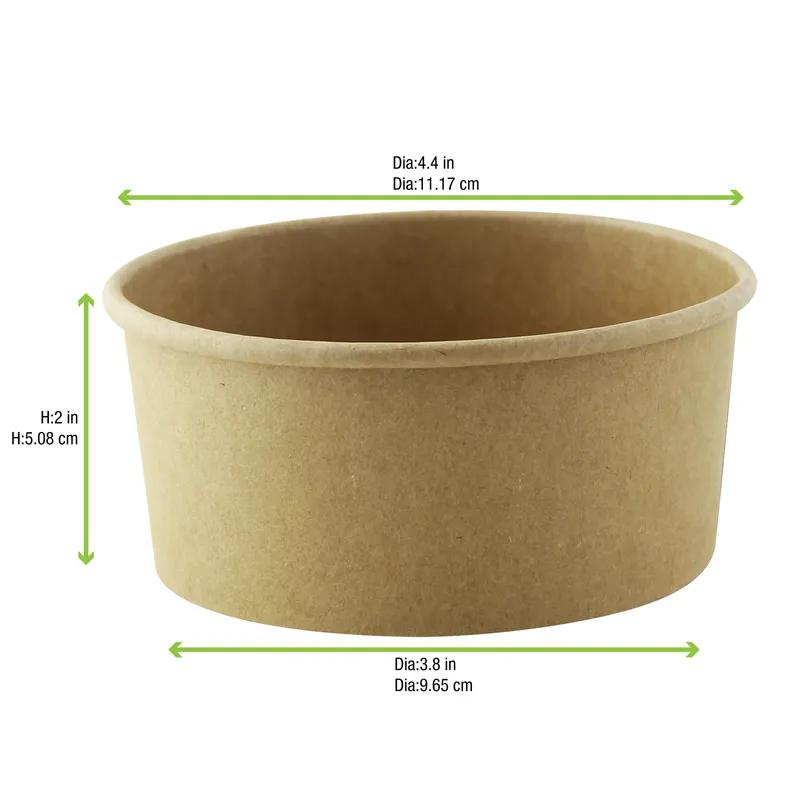 Food Container Base 12 OZ Paper Kraft Microwave Safe Freezer Safe 50 Count/Pack 10 Packs/Case 500 Count/Case