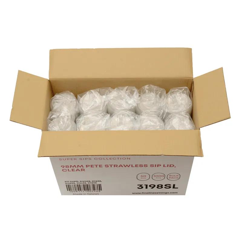 Lid 98MM PET For Cup Sip Through Strawless 1000/Case