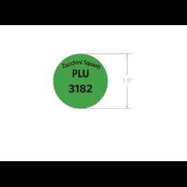 Zuchini PLU#3182 Label 1.5 IN Green Black Round 1/Each