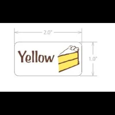 Yellow Cake Label 1X2 IN Rectangle 1/Each