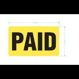 Paid Label 1.75X3 IN Yellow Black Rectangle 1/Each