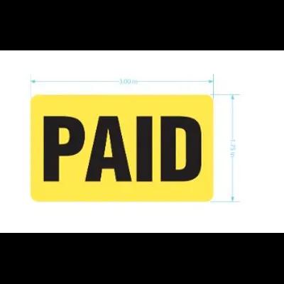 Paid Label 1.75X3 IN Yellow Black Rectangle 1/Each