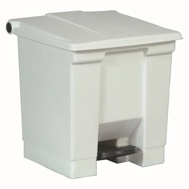 Legacy Trash Can 15.75X16.25X17.13 IN 8 GAL White Plastic Step-On 1/Each