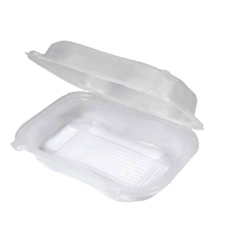 Take-Out Container Hinged Large (LG) 9.31X7.03X2.88 IN PP Clear Square Utility 300/Case