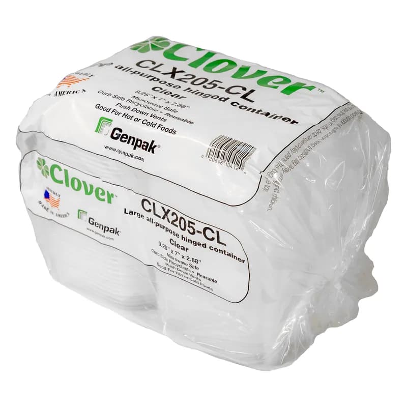 Take-Out Container Hinged Large (LG) 9.31X7.03X2.88 IN PP Clear Square Utility 300/Case