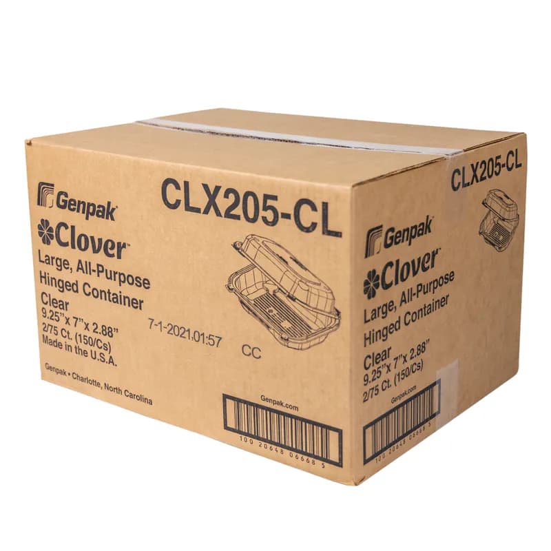 Take-Out Container Hinged Large (LG) 9.31X7.03X2.88 IN PP Clear Square Utility 300/Case