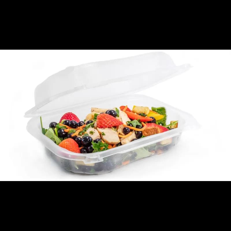 Take-Out Container Hinged Large (LG) 9.31X7.03X2.88 IN PP Clear Square Utility 300/Case