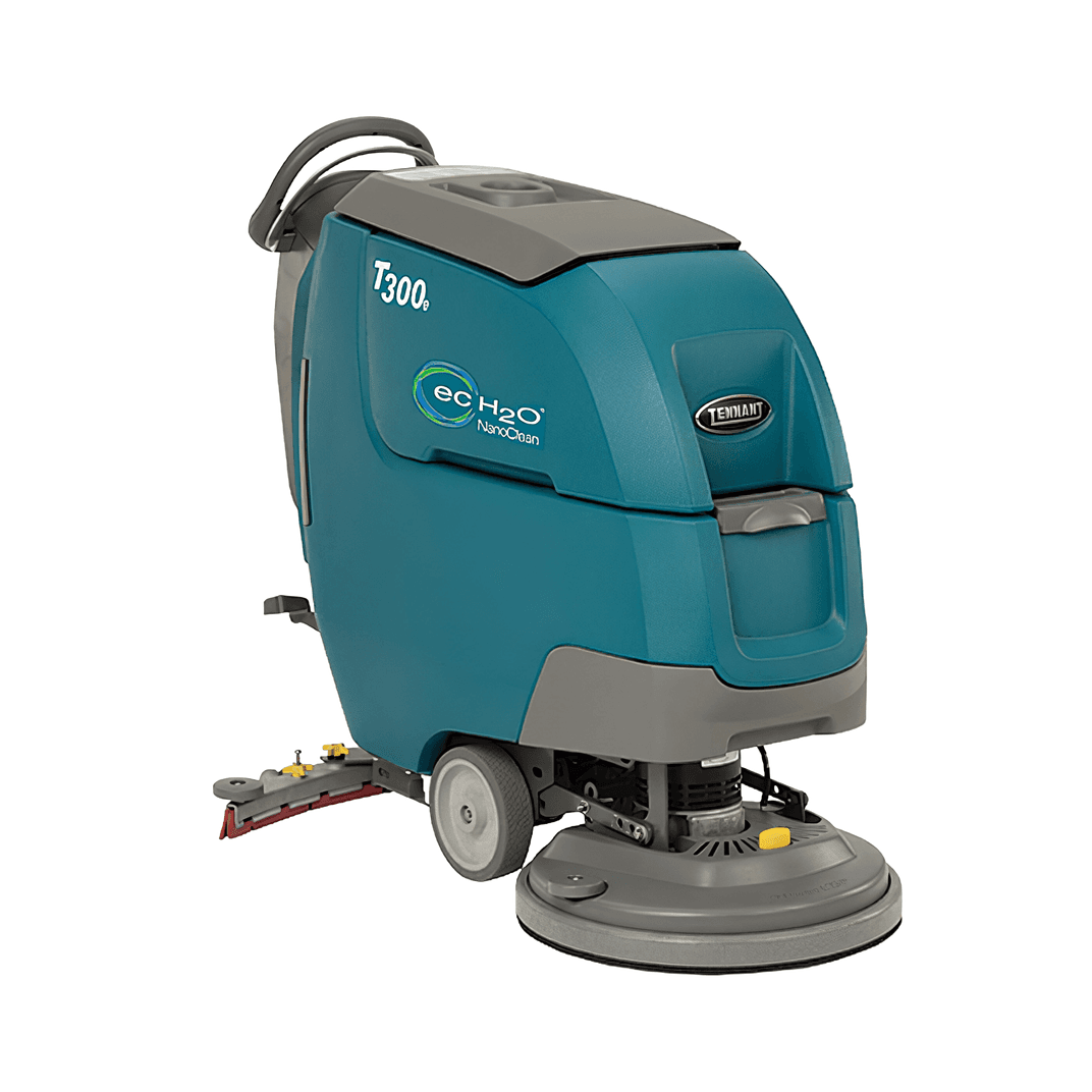 Tennant T300e Commercial Use Floor Scrubber Teal With 20IN Head Walk Behind On-Board Charger Pad 20 IN Disk 130Ah 1/Each