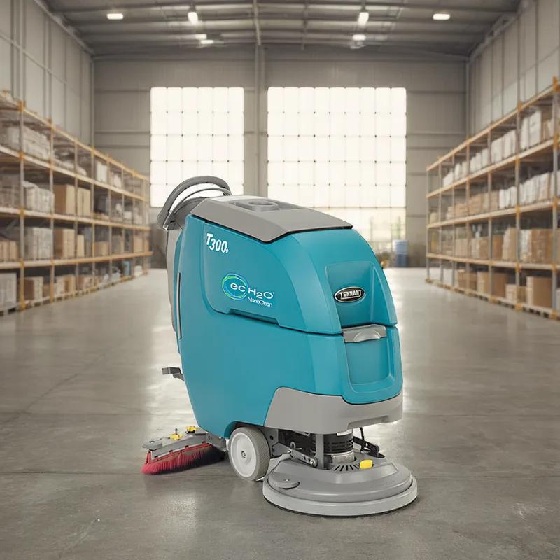 Tennant T300e Commercial Use Floor Scrubber Teal With 20IN Head Walk Behind On-Board Charger Pad 20 IN Disk 130Ah 1/Each