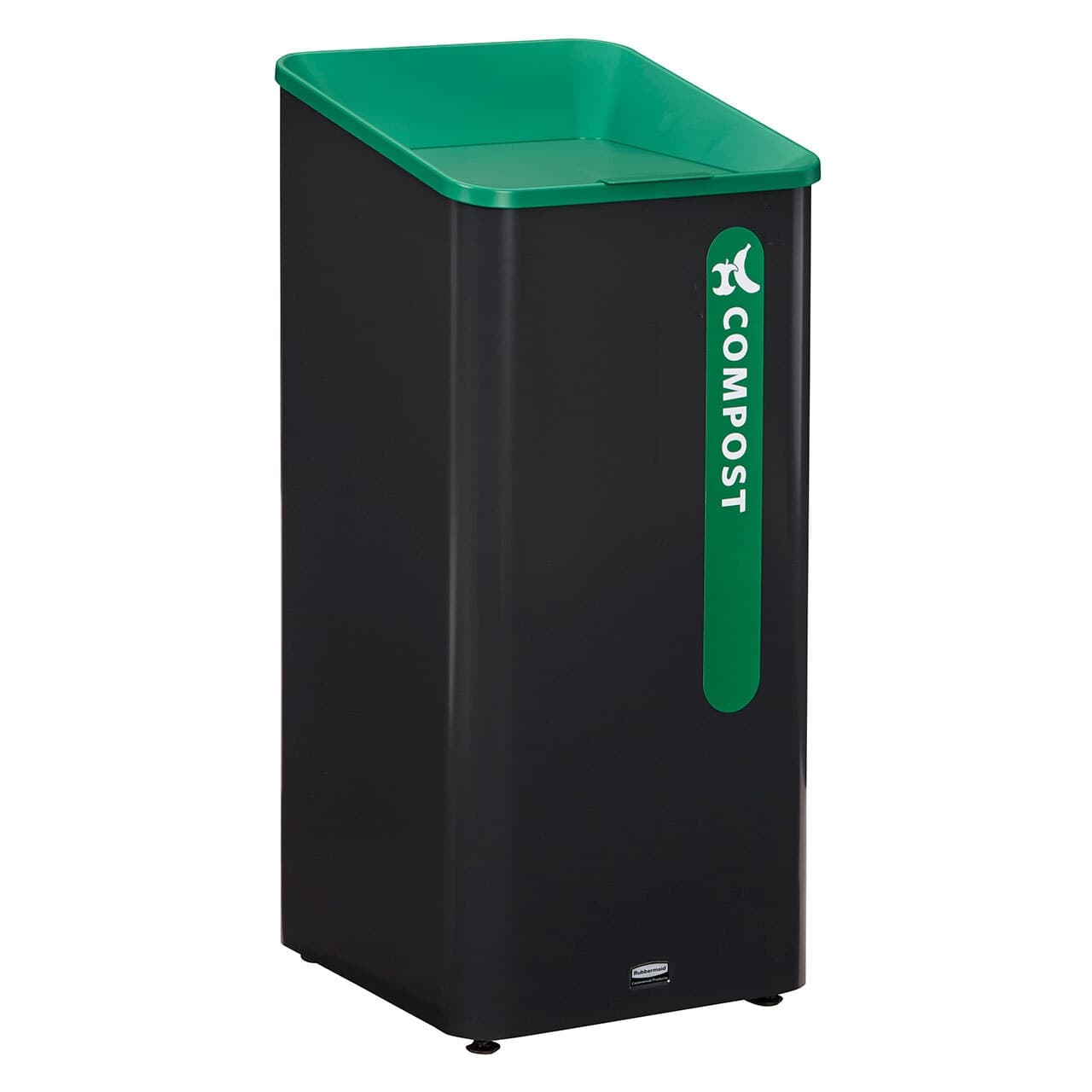 Sustain Compost 1-Stream Compost Can 20.47X20.87X39.37 IN 23 GAL Black Green Metal Resin With Hinged Lid 1/Each