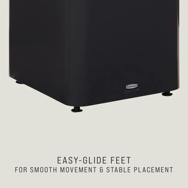 Mixed Recycling 1-Stream Bin 16.80X17.90X36.10 IN 23 GAL Black Blue Metal Resin With Hinged Lid 1/Each