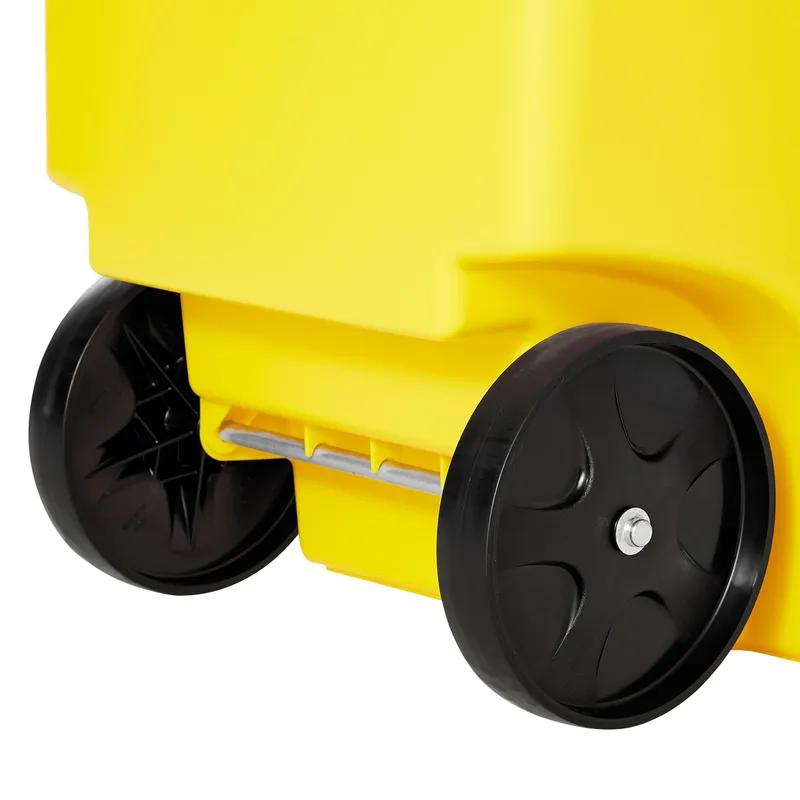Brute® Trash 1-Stream Trash Can 28.9X23.4X36.5 IN 50 GAL Yellow Resin With Hinged Lid Indoor/Outdoor 1/Each