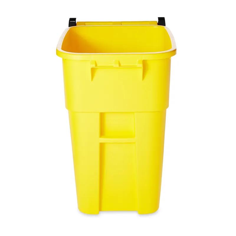 Brute® Trash 1-Stream Trash Can 28.9X23.4X36.5 IN 50 GAL Yellow Resin With Hinged Lid Indoor/Outdoor 1/Each