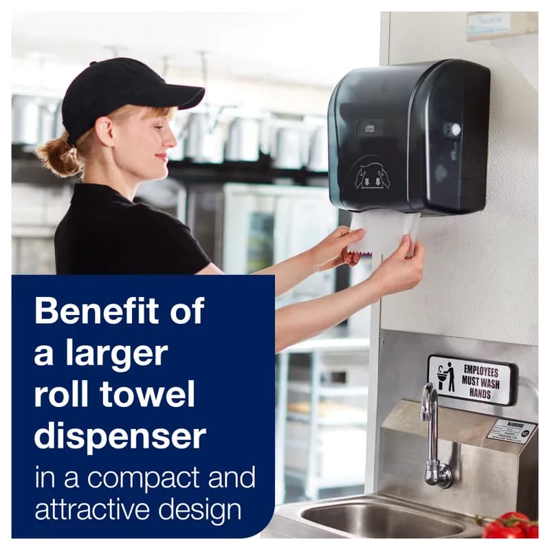 Tork Paper Towel Dispenser H76 7.5X11.75X12.5 IN Plastic Black Mechanical Mini 1/Each