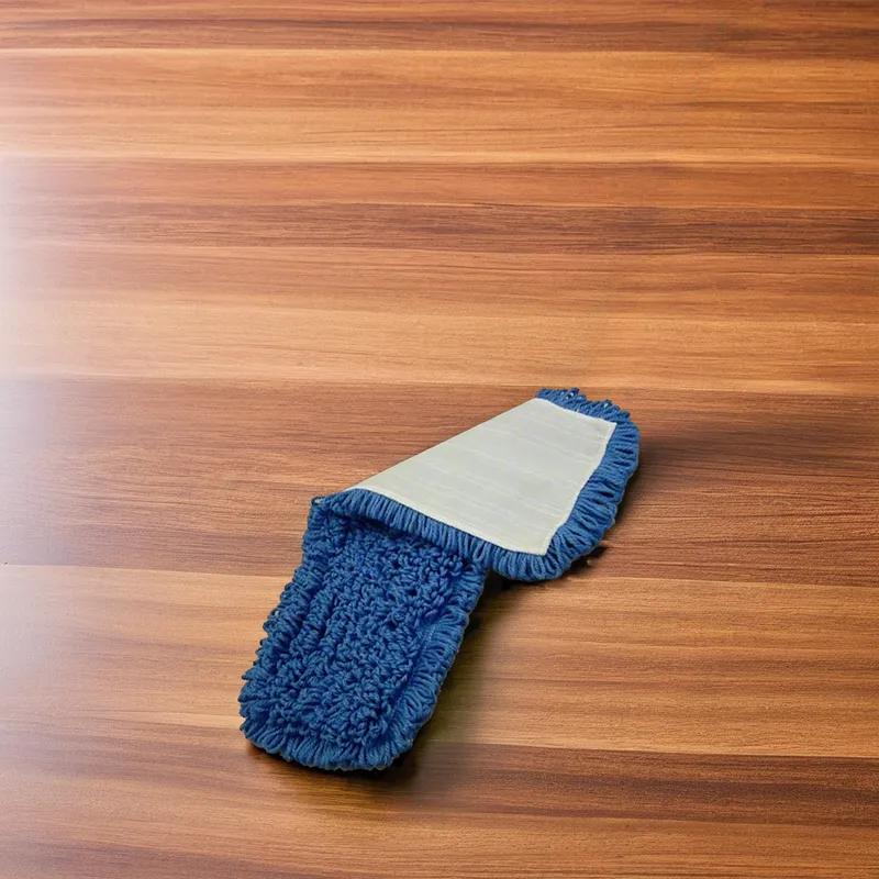 Dust Mop 24 IN Blue Microfiber Looped Hook & Loop Backing 6/Case