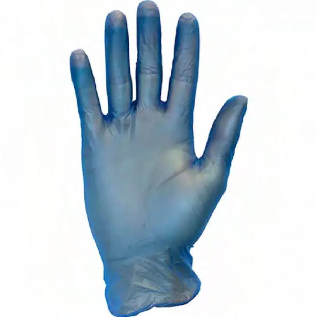 Safety Zone® Gloves Medium (MED) Blue 3MIL Vinyl Powder-Free 1000/Case