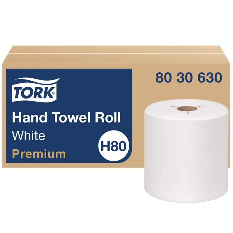 Tork Roll Paper Towel H80 7.938IN X600FT White Embossed Premium Refill 1 Count/Pack 6 Packs/Case 6 Count/Case