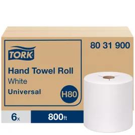 Tork Roll Paper Towel H80 8IN X800FT White Embossed Universal Refill 1 Count/Pack 6 Packs/Case 6 Count/Case