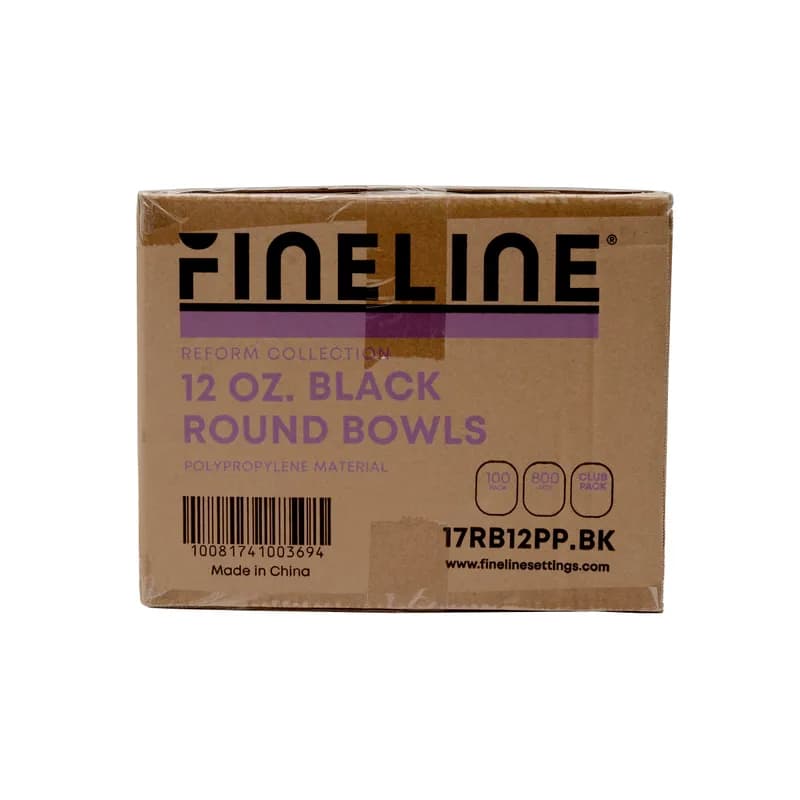 Bowl 12 OZ PP Black Round 800/Case
