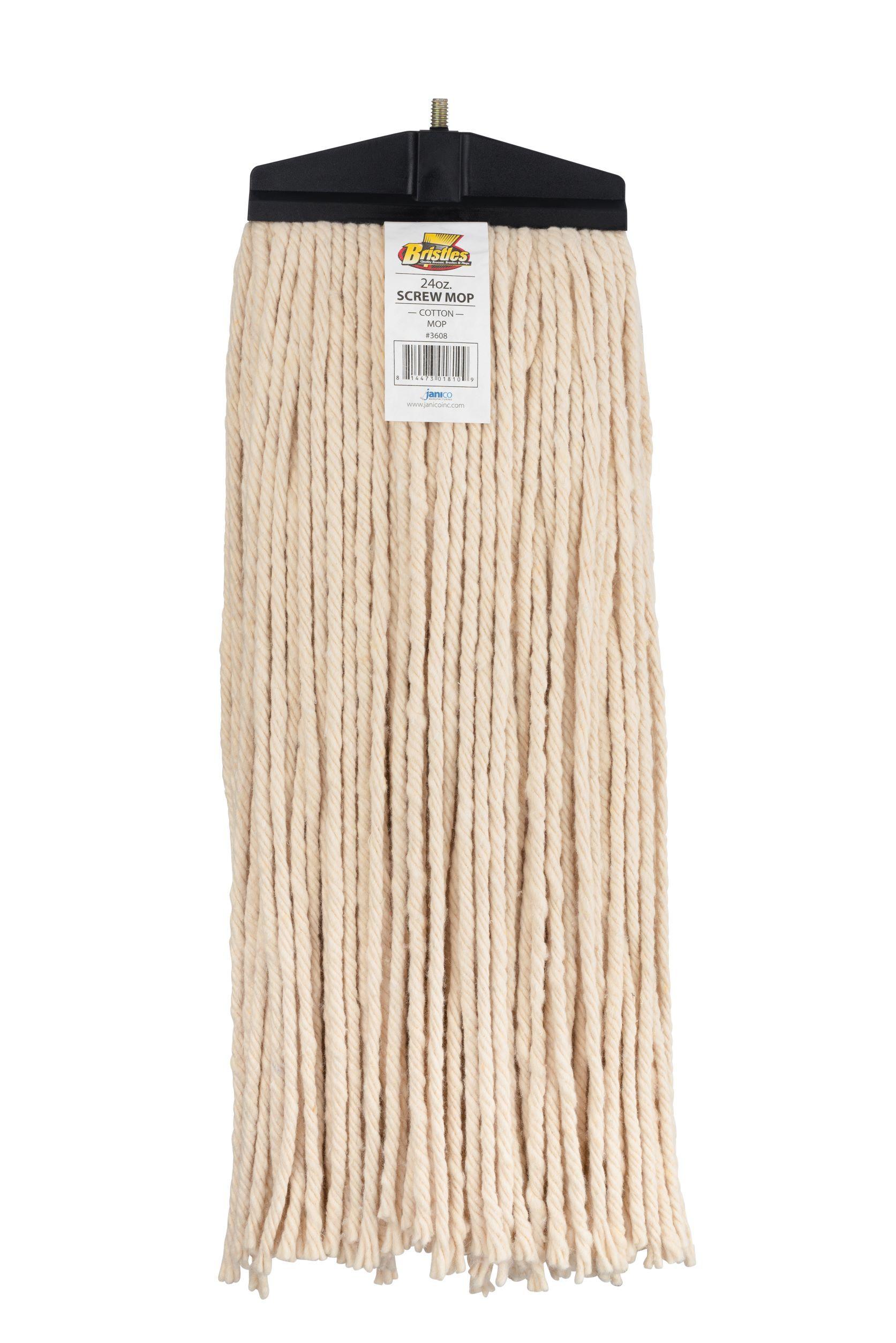 Mop Head 24 OZ Cotton 4PLY Cut End Screw Top Plastic Cover 1/Each