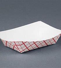 Food Tray 1 LB Paper Red White Check 1000/Case