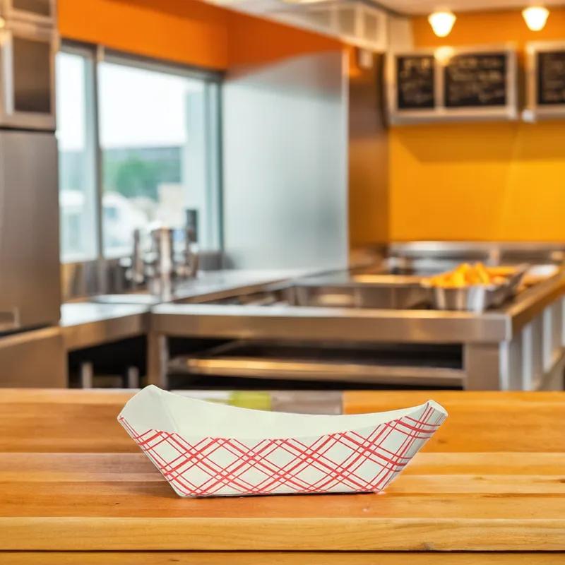 Food Tray 5 LB Paper Red White Check 1000/Case