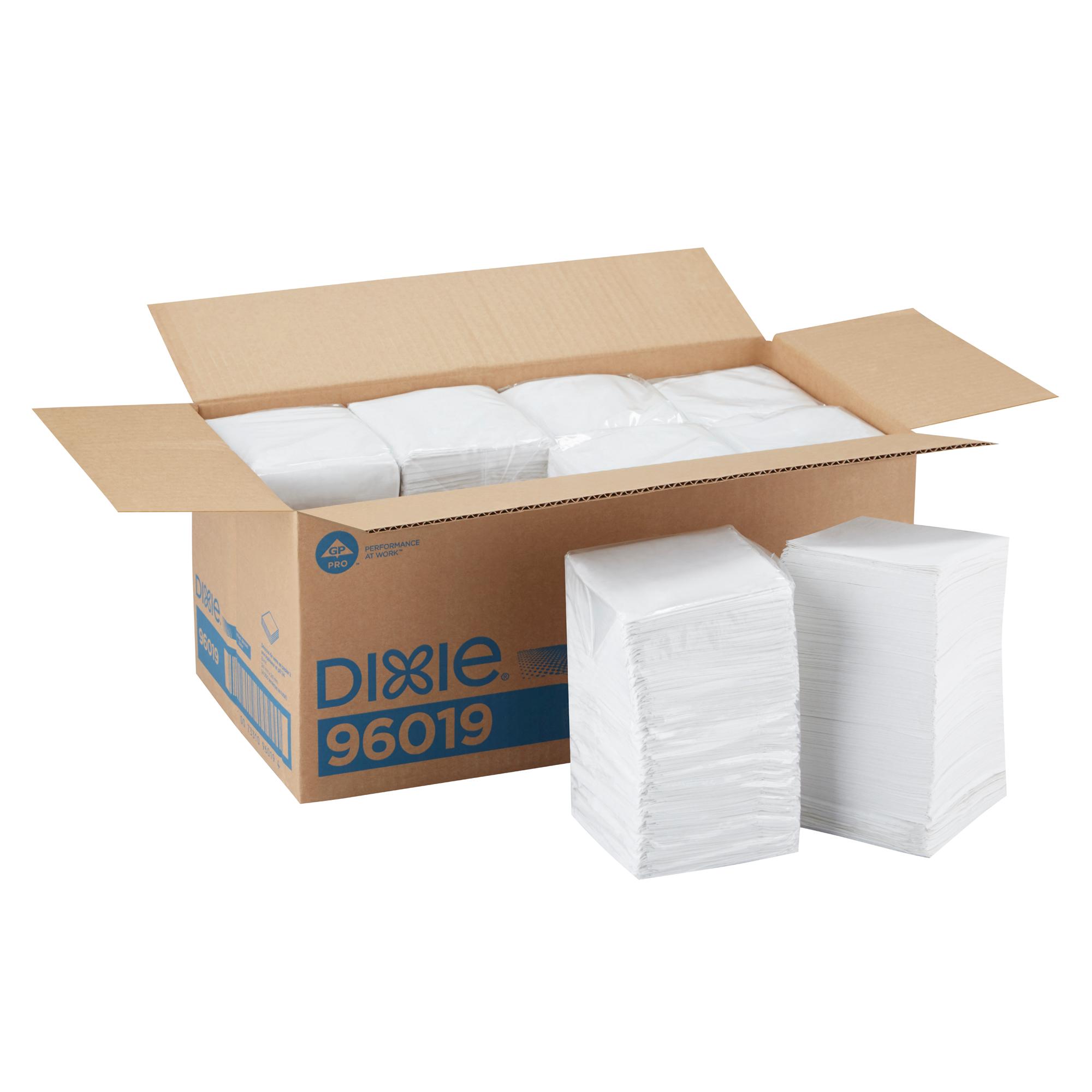 Dixie® Beverage Napkins 9.5X9.5 IN White Paper 1PLY 1/4 Fold 500 Sheets/Pack 8 Packs/Case 4000 Sheets/Case