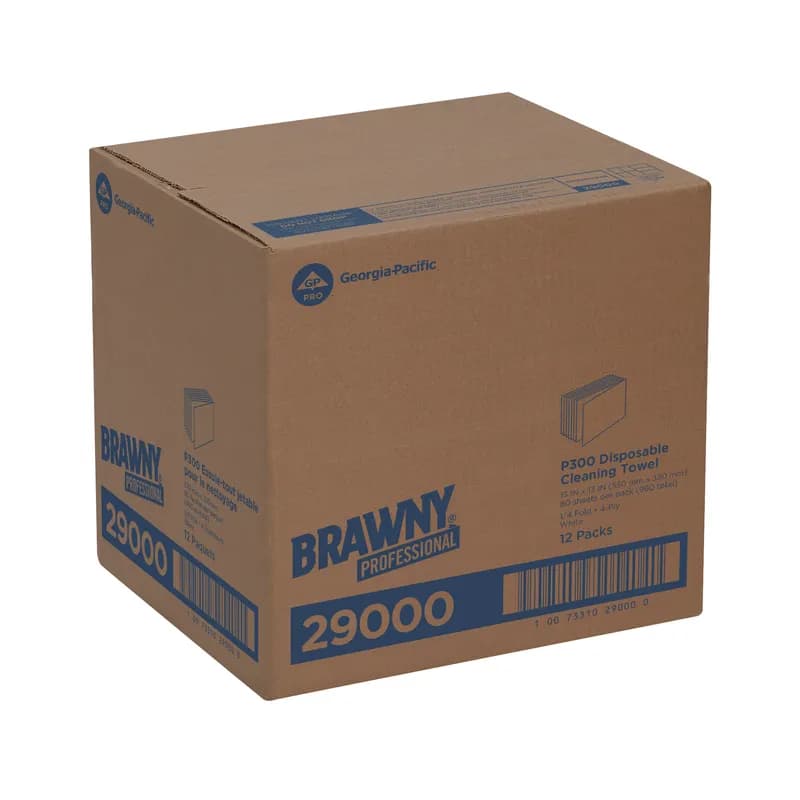 Brawny® Professional Surface Wipe 4 Paper White Disposable 80 Sheets/Pack 12 Packs/Case 960 Sheets/Case