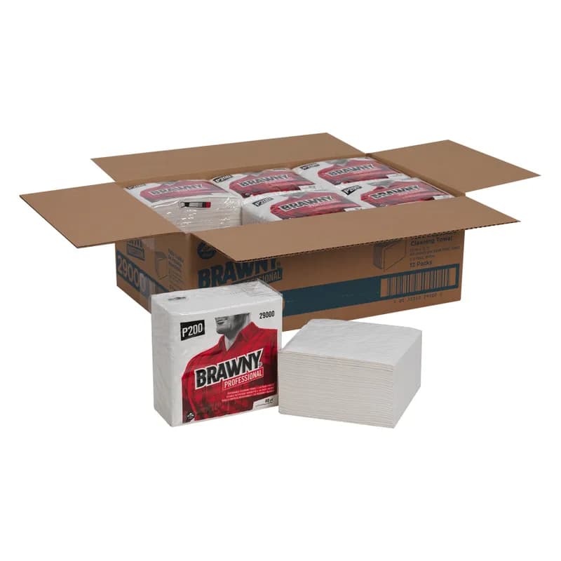 Brawny® Professional Surface Wipe 4 Paper White Disposable 80 Sheets/Pack 12 Packs/Case 960 Sheets/Case