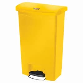 Streamline® Trash Can 18.88X12.12X28.50 IN 13 GAL Yellow Resin Slim Step-On 1/Each