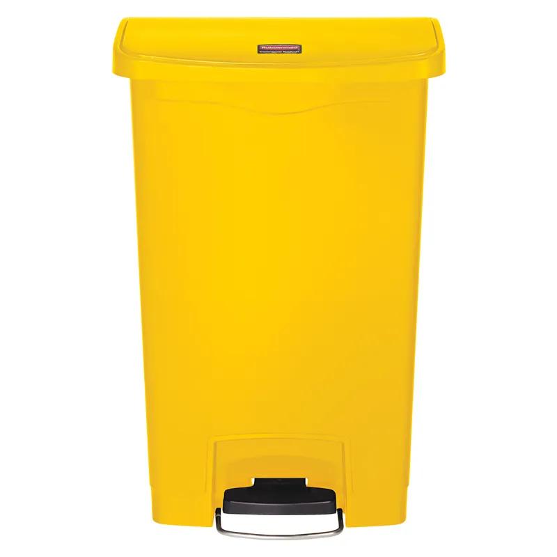 Streamline® Trash Can 18.88X12.12X28.50 IN 13 GAL Yellow Resin Slim Step-On 1/Each
