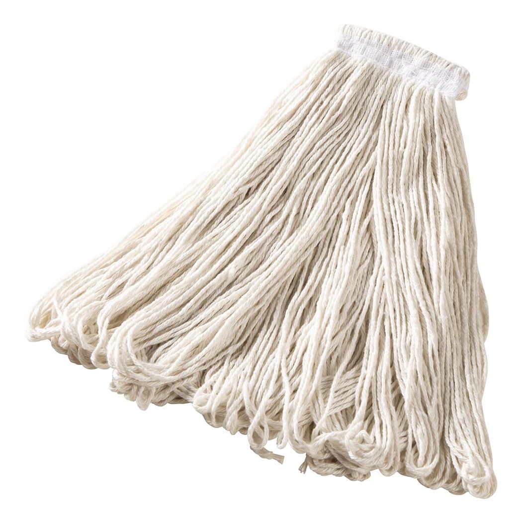 Wet Mop Head Large (LG) 24 OZ White Rayon Universal Headband 12 Count/Case