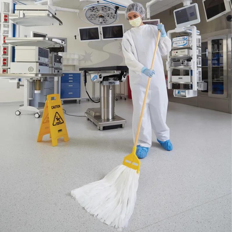 Wet Mop Large (LG) White Non-Woven Fiber Disposable 5IN Headband 24/Case