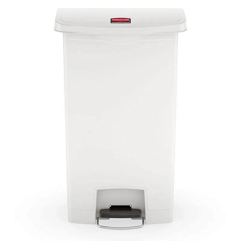 Slim Jim® Trash Can 24 GAL White Resin Step-On 1/Each