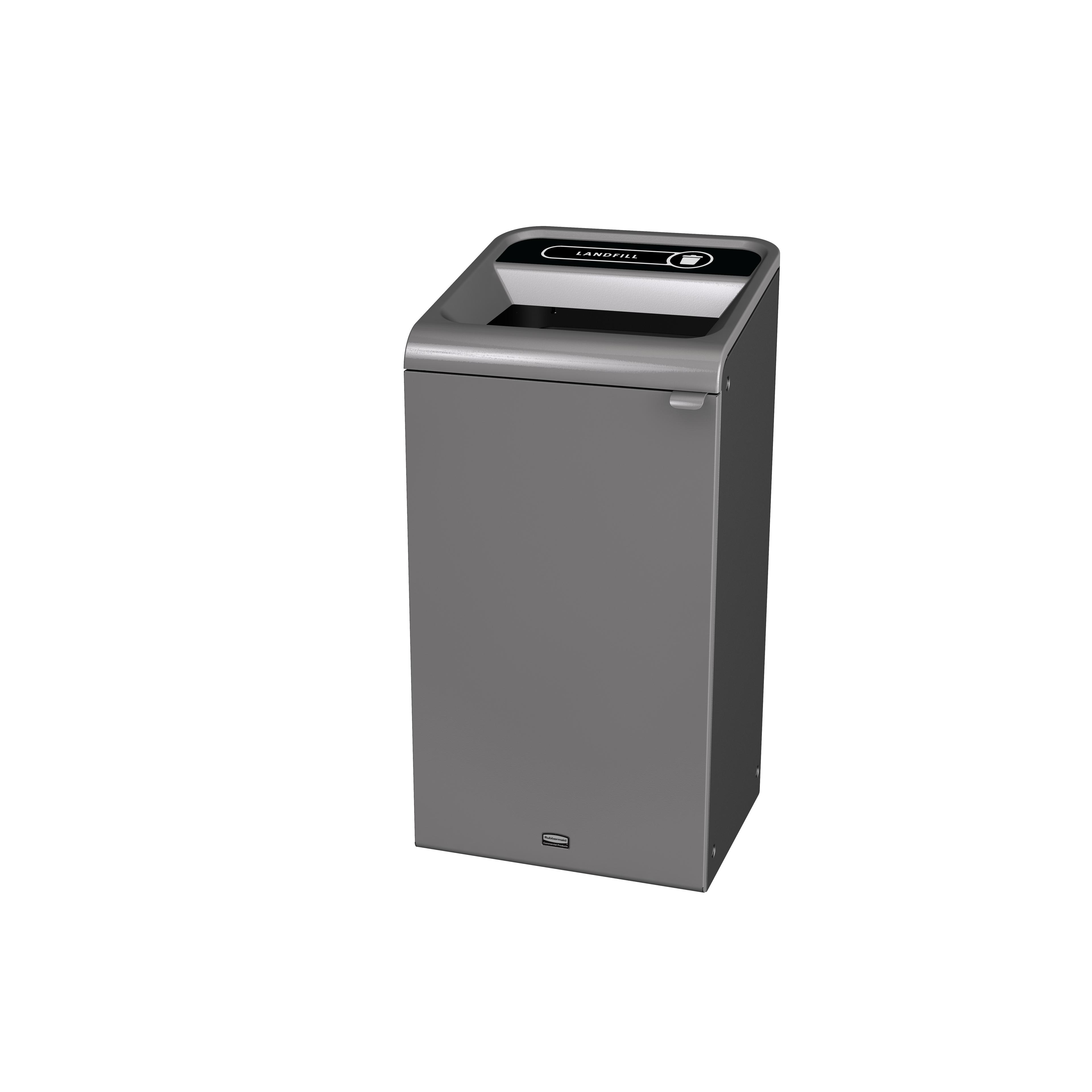 Configure Landfill 1-Stream Trash Can 19.59X19.5X37.97 IN 23 GAL Gray Metal 1/Each