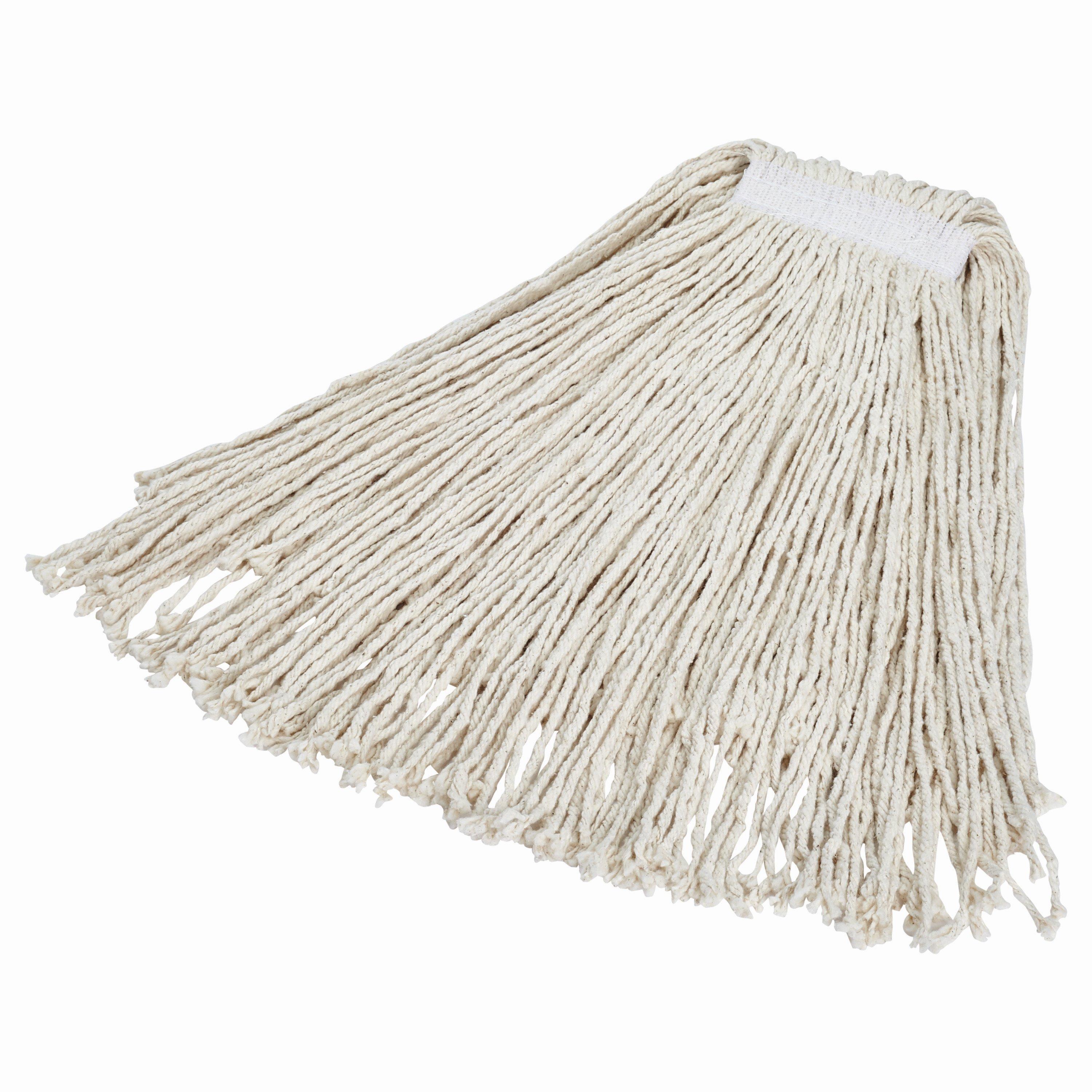Value Pro V118 Wet Mop Head Large (LG) 5.5X7X2 IN 24 OZ White Cotton 4PLY Cut End 1IN Headband 12/Case
