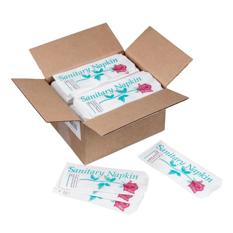 Menstrual Care Disposal Bag 4X2X9 IN White Sanitary Napkin Design 1000/Case