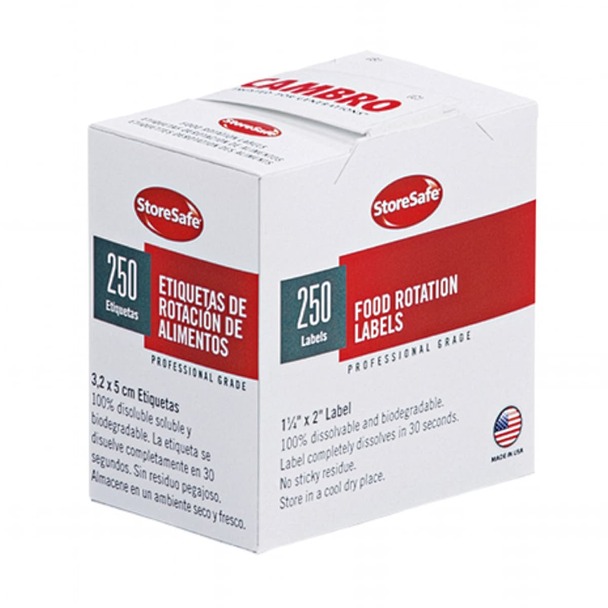 Food Rotation Label 1.25X2 IN Dissolvable 250 Count/Roll 1 Rolls/Case