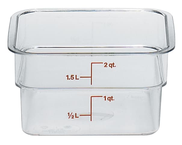 Camwear® CamSquares® Food Storage Container 2 QT Clear Square PC 1/Each