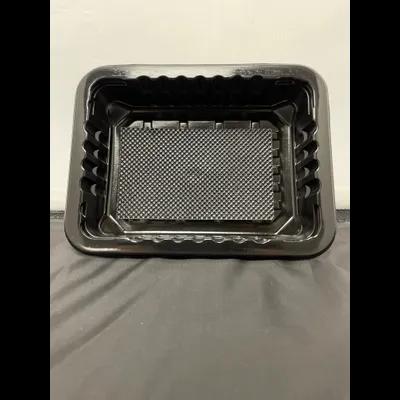 Meat Pad & Tray 8.75X6.72X1.8 IN 1 Compartment PP Black Rectangle Barrier 4200/Pallet