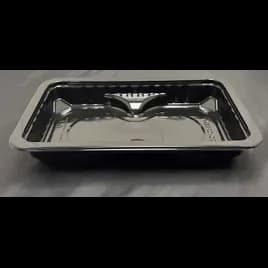 Meat Tray 10.69X6.72X1.5 IN 1 Compartment PP Black Rectangle Barrier 2912/Pallet